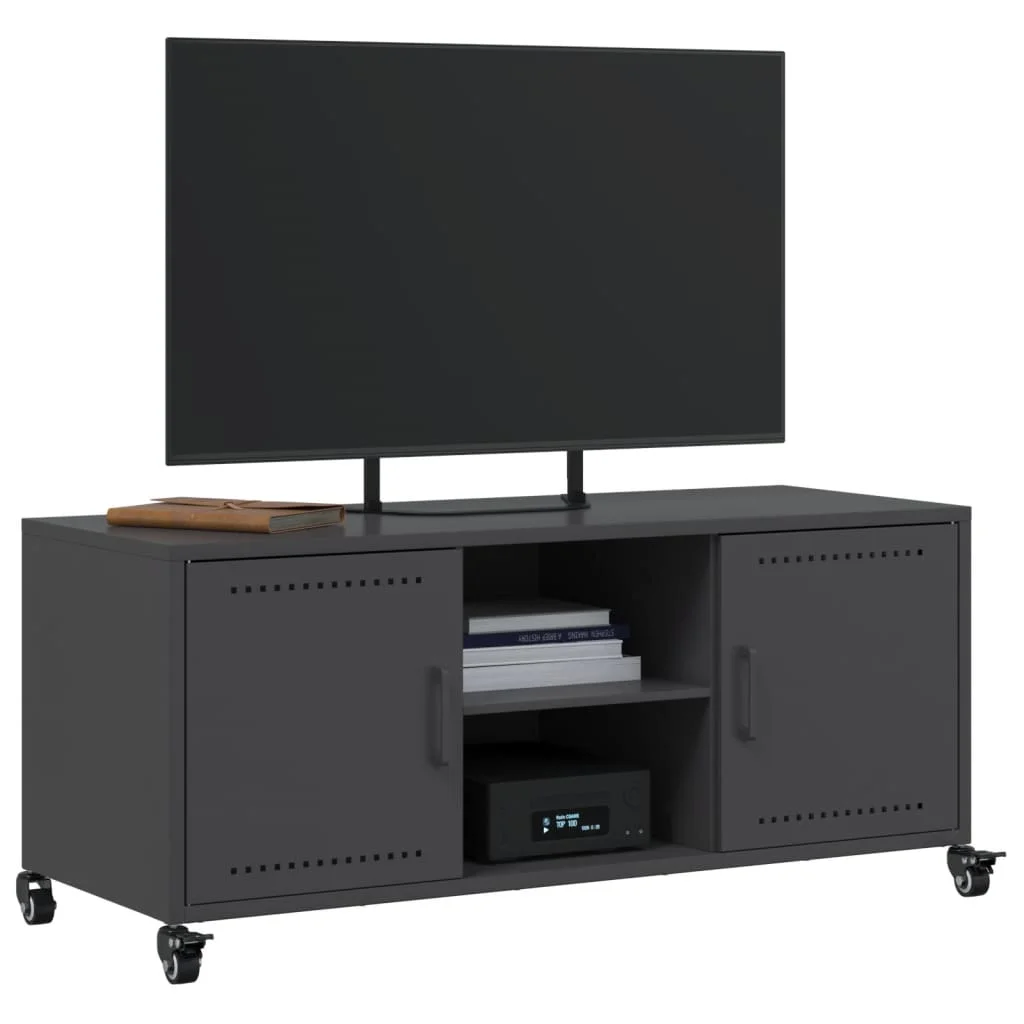 TV skrinka čierna 100,5x39x43,5 cm oceľ