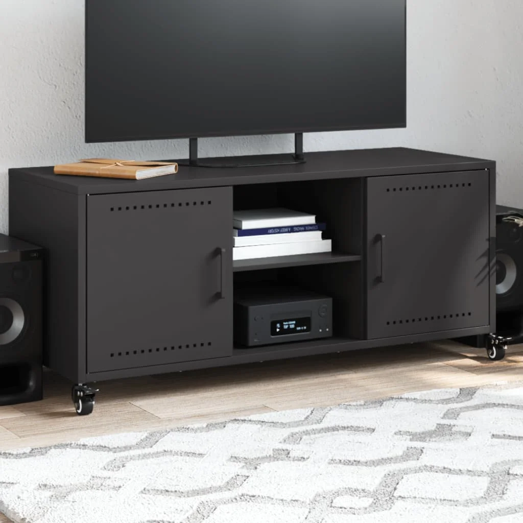 TV skrinka čierna 100,5x39x43,5 cm oceľ