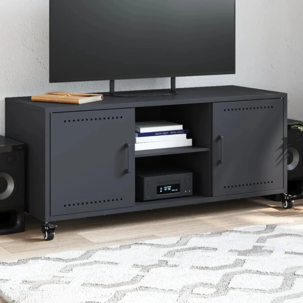 TV skrinka antracit 100,5x39x43,5 cm oceľ
