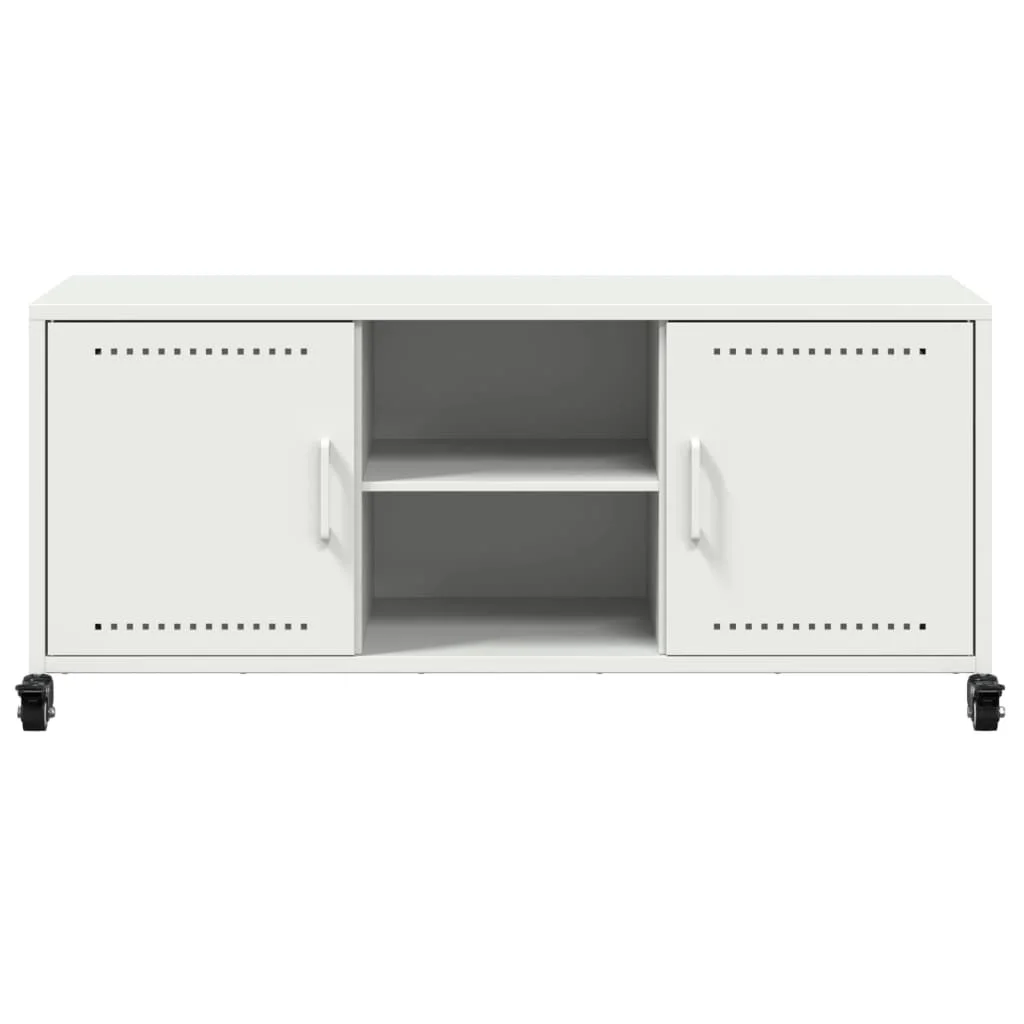 TV skrinka biela 100,5x39x43,5 cm oceľ