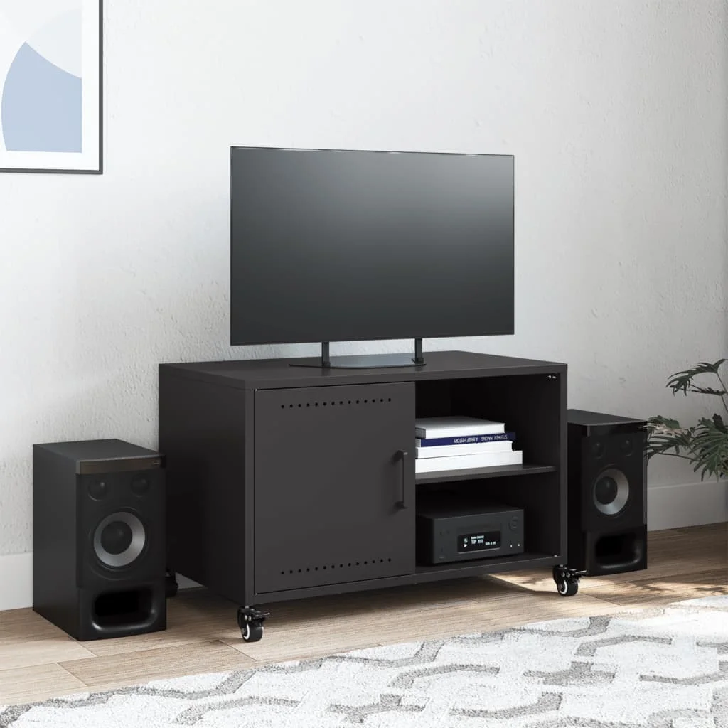 TV skrinka čierna 68x39x43,5 cm oceľ