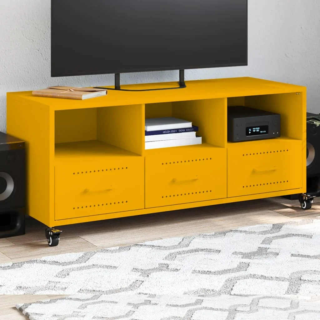 TV skrinka horčicovožltá 100,5x39x43,5 cm oceľ