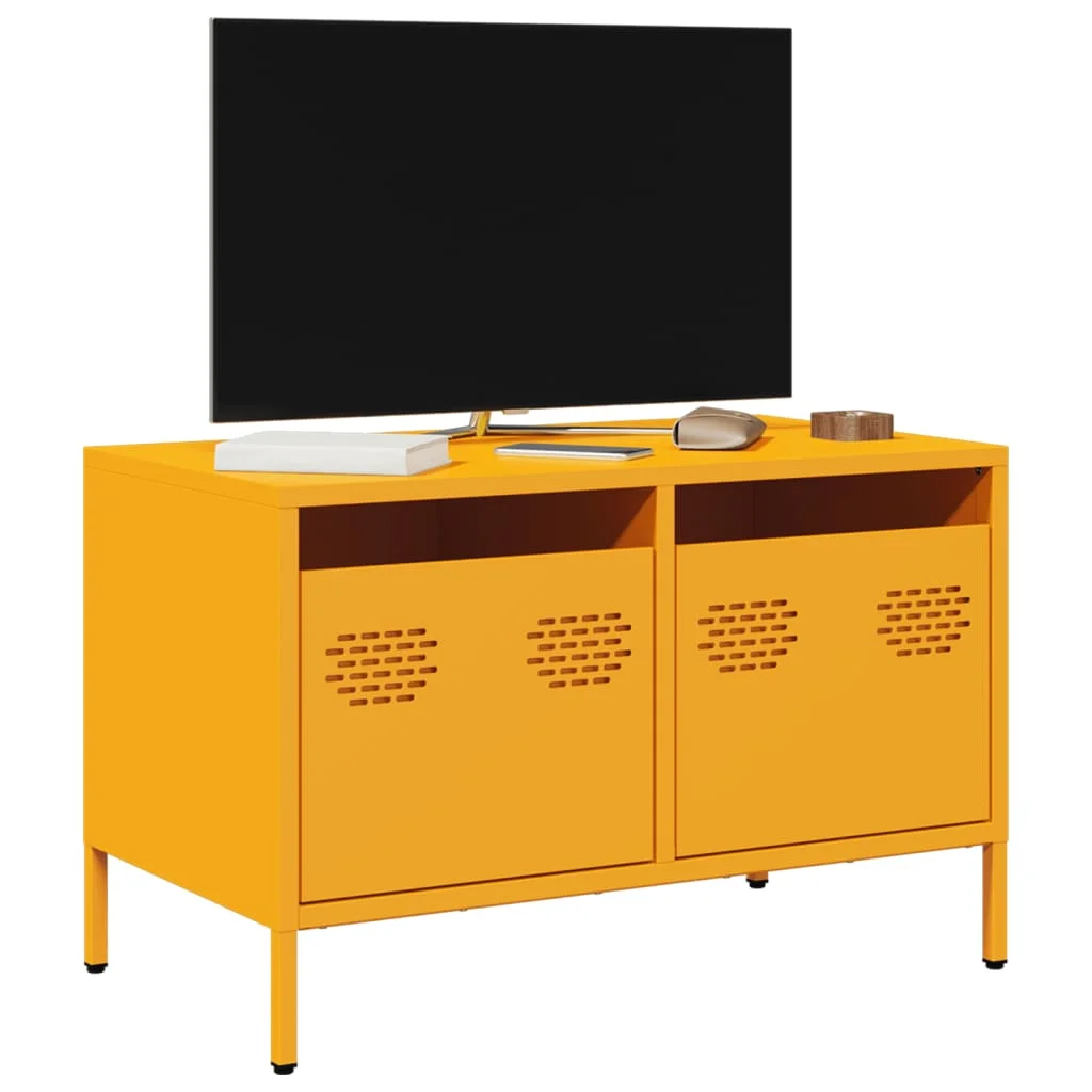 TV skrinka horčicovožltá 68x39x43,5cm oceľ valcovaná za studena