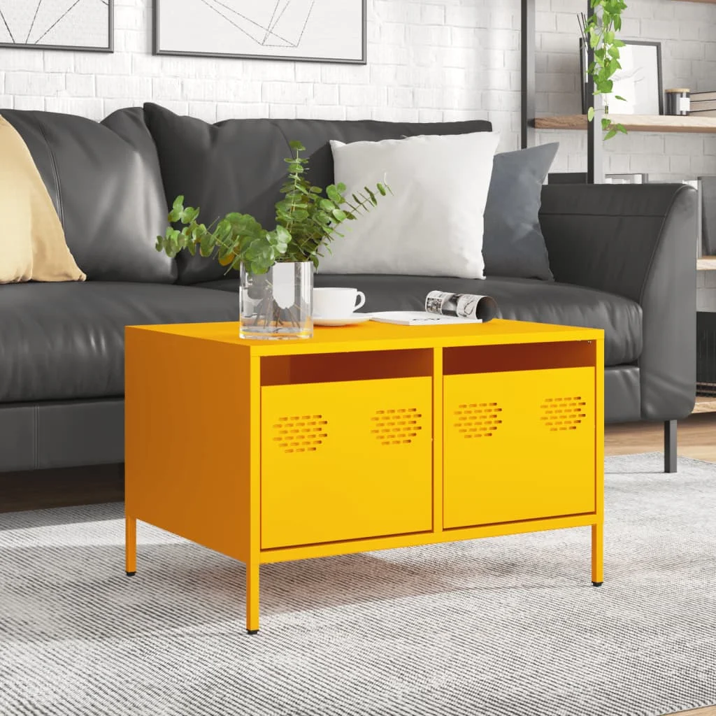 TV skrinka horčicovožltá 68x50x43,5cm oceľ valcovaná za studena