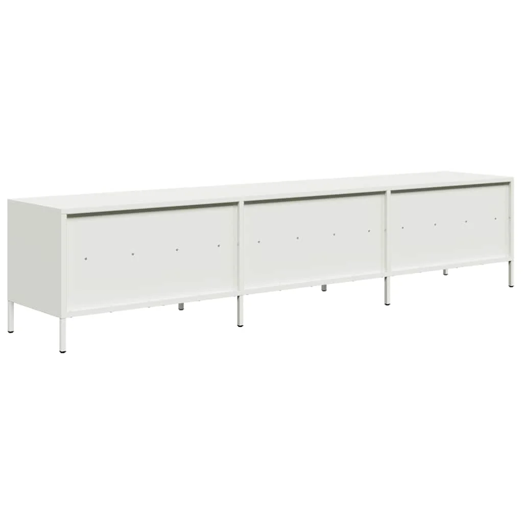 TV skrinka biela 202x39x43,5 cm oceľ valcovaná za studena