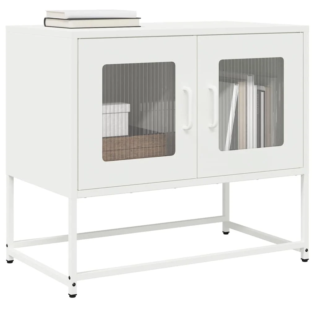 TV skrinka Biela 68x39x60,5 cm Oceľ valcovaná za studena
