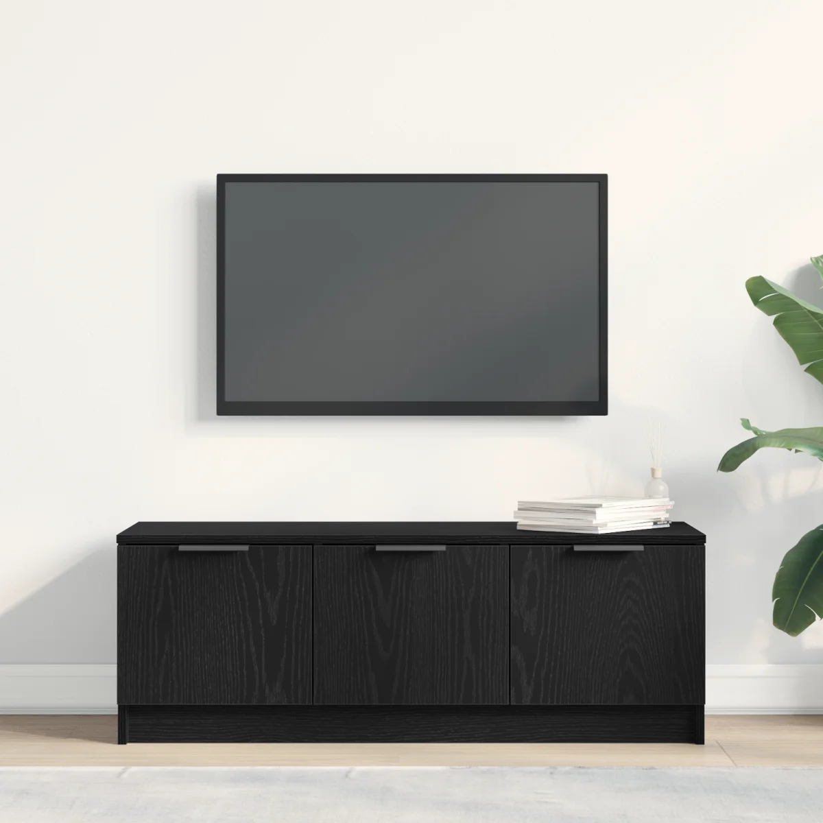 TV stolík čierny dub 102x35x36,5 cm z inžinierskeho dreva