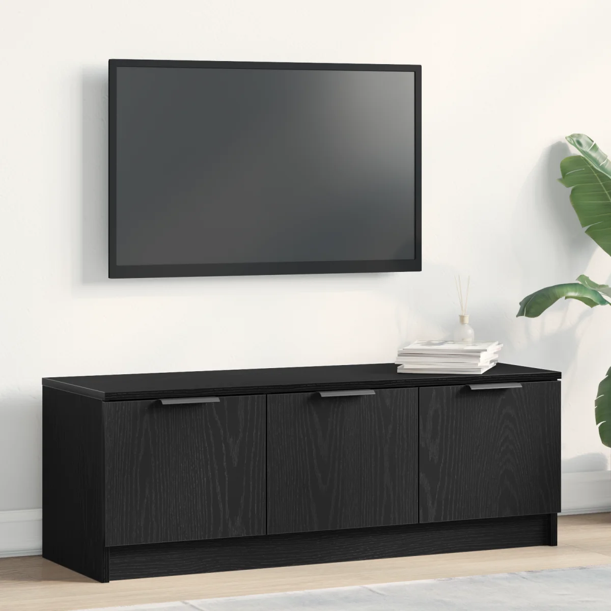 TV stolík čierny dub 102x35x36,5 cm z inžinierskeho dreva