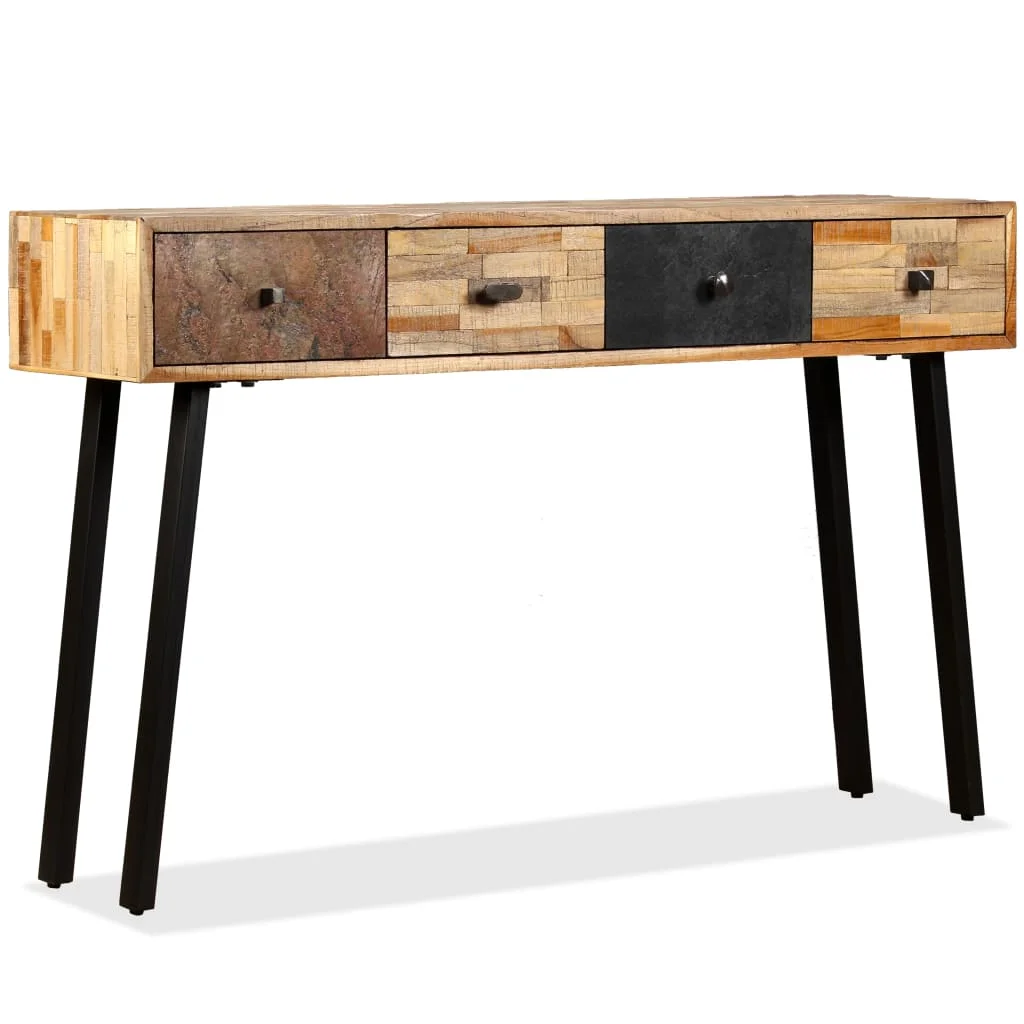 Prístavný stolík z recyklovaného teakového dreva, 120x30x76 cm
