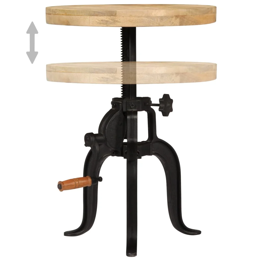 Bočný stolík 45x (45-62) cm recyklované mangové drevo a liatina