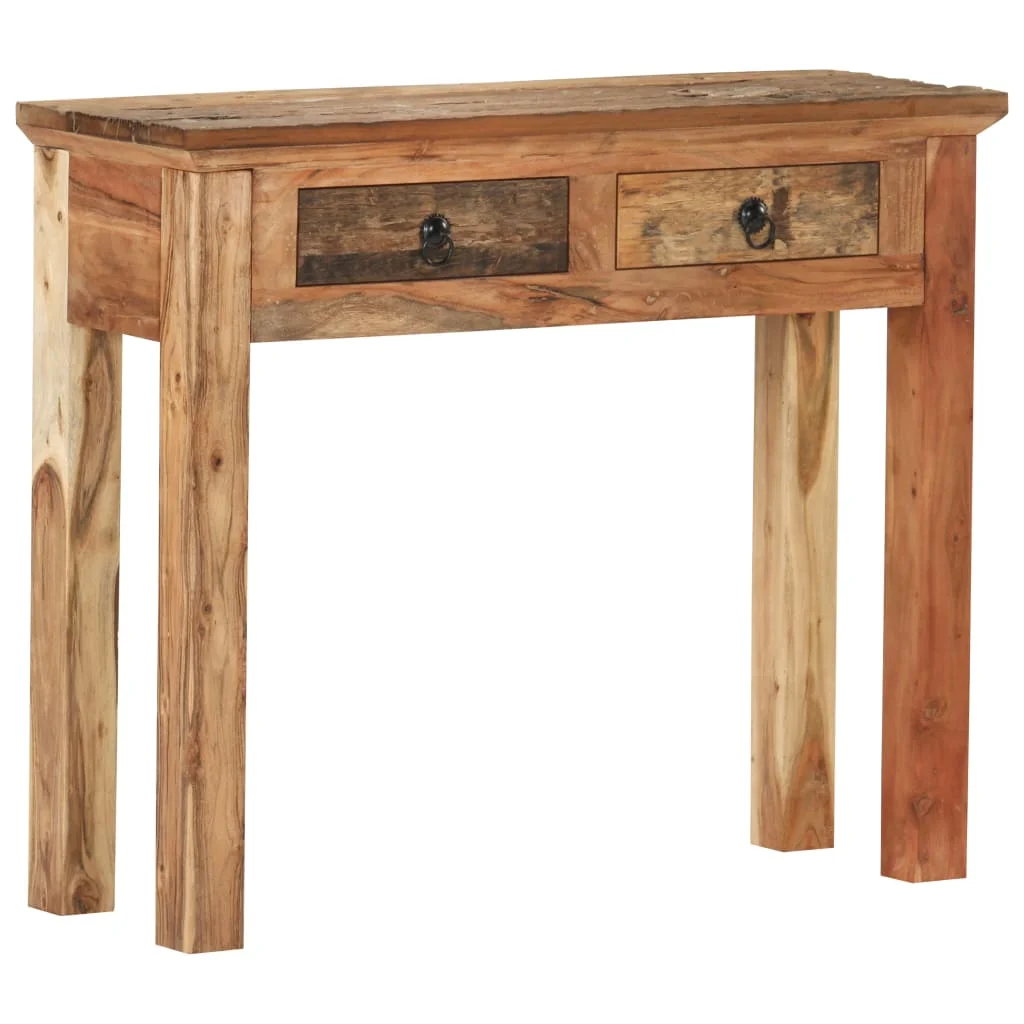 Konzolový stolík 90,5x30x75 cm masívne akáciové drevo a recyklované drevo 