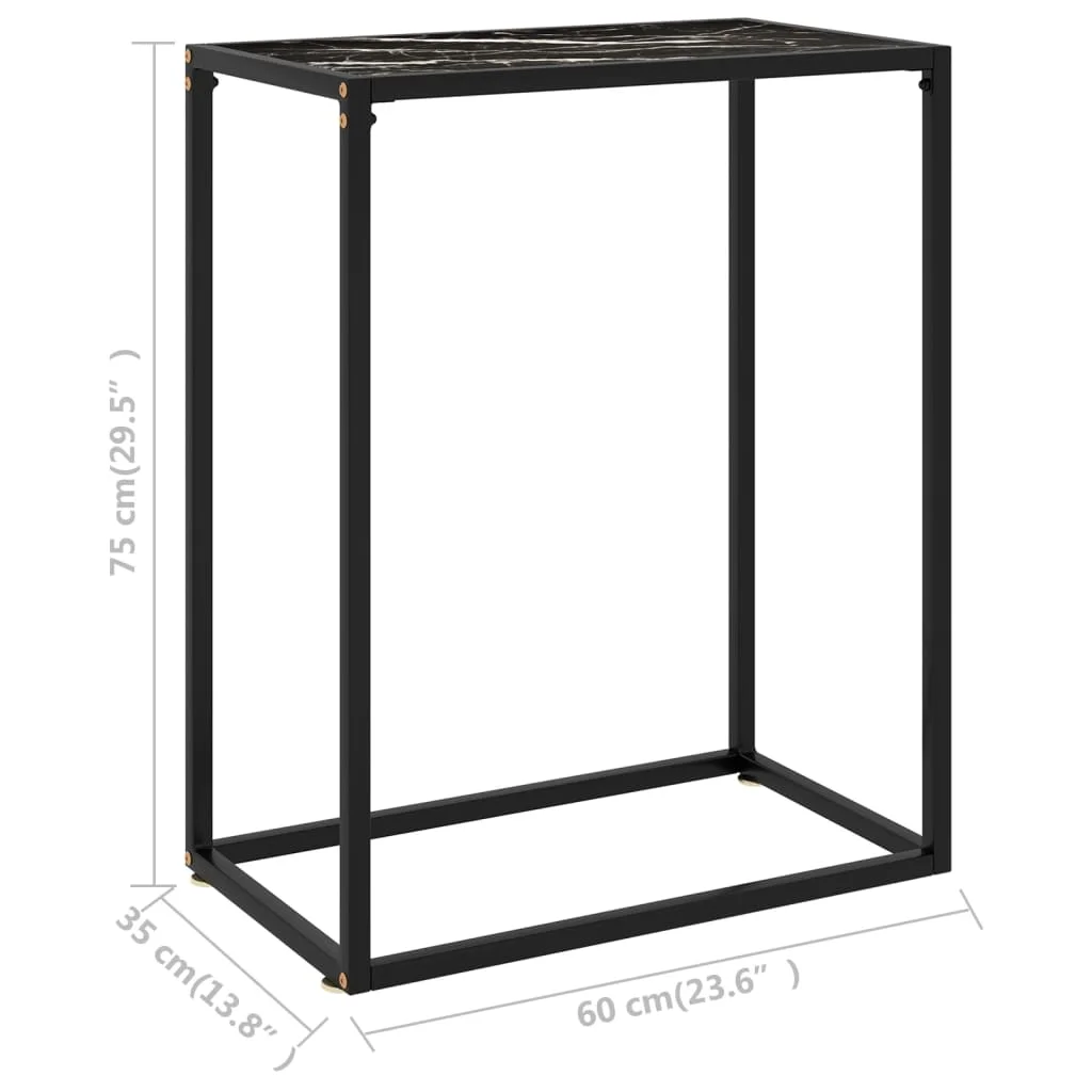 Konzolový stolík čierny 60x35x75 cm tvrdené sklo