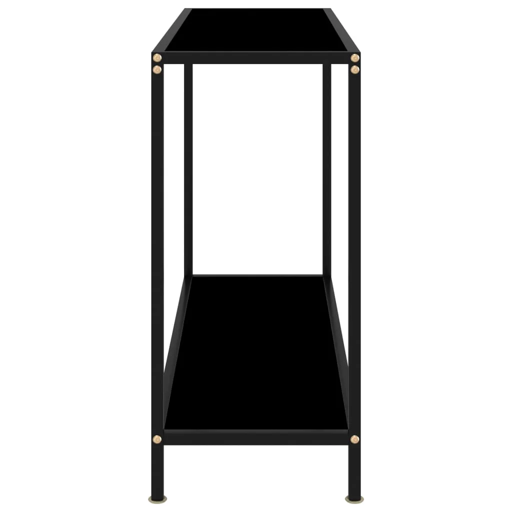Konzolový stolík, čierny 100x35x75 cm, tvrdené sklo