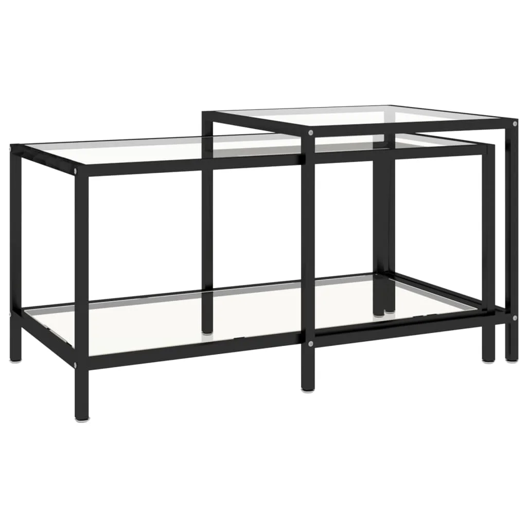 Čajové stolíky 2 ks tvrdené sklo priehľadné