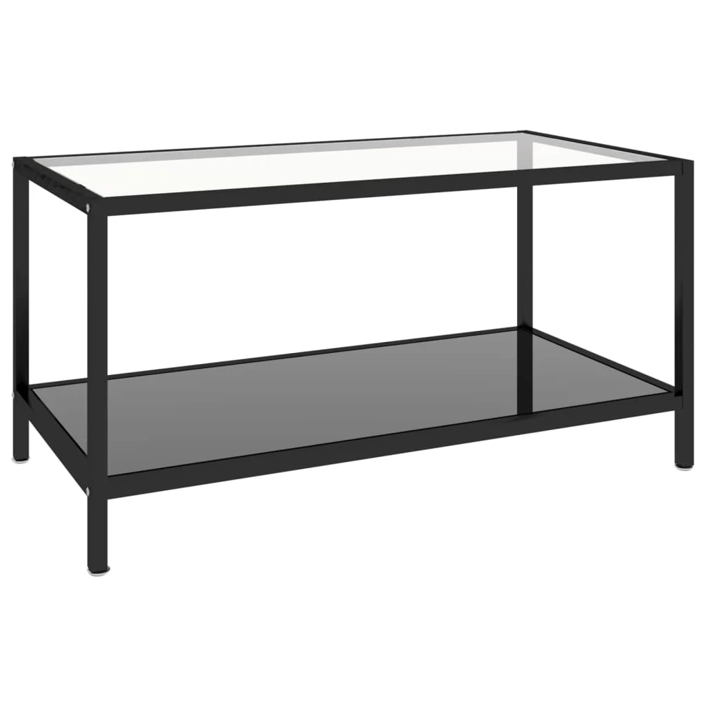 Čajové stolíky 2 ks tvrdené sklo čierne
