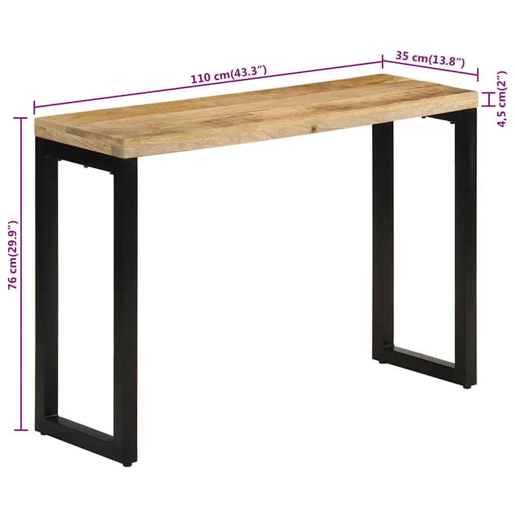 Konzolový stolík 110x35x76 cm masívne hrubé mangovníkové drevo