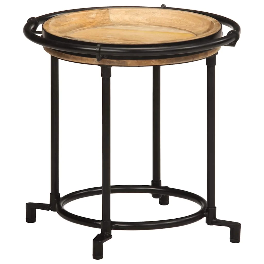 2-dielna súprava príručného stolíka z masívneho dreva Mango