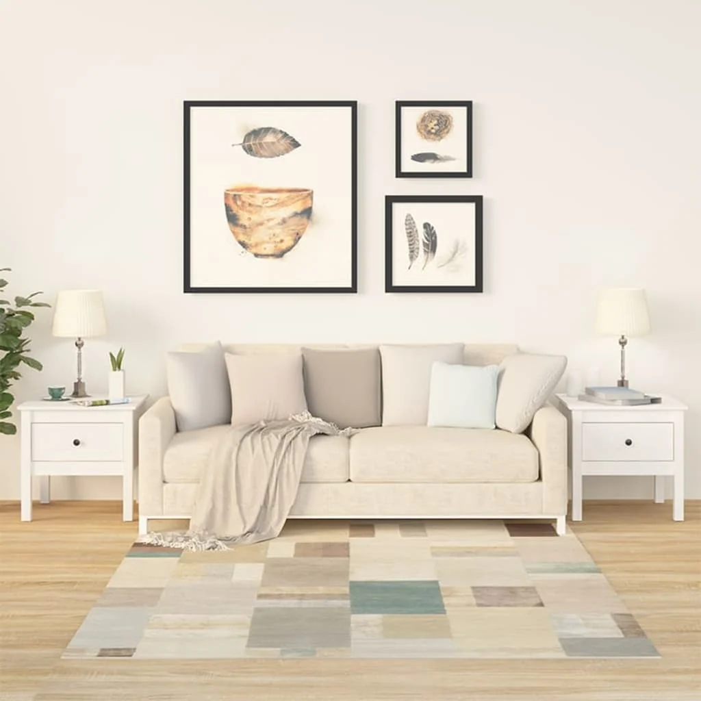 Bočné stolíky 2 ks biele 50x50x49 cm borovicový masív