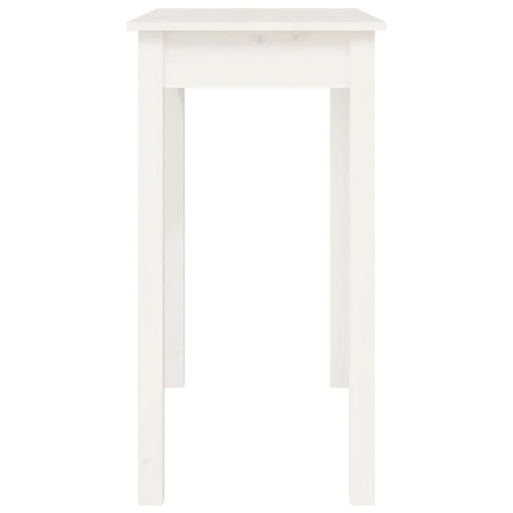 Konzolový stolík biely 80x40x75 cm masívne borovicové drevo