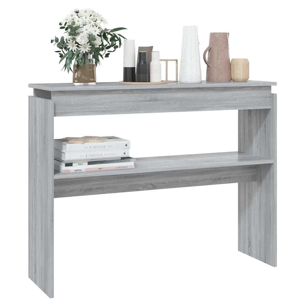 Konzolový stolík sivý dub sonoma 102x30x80 cm spracované drevo