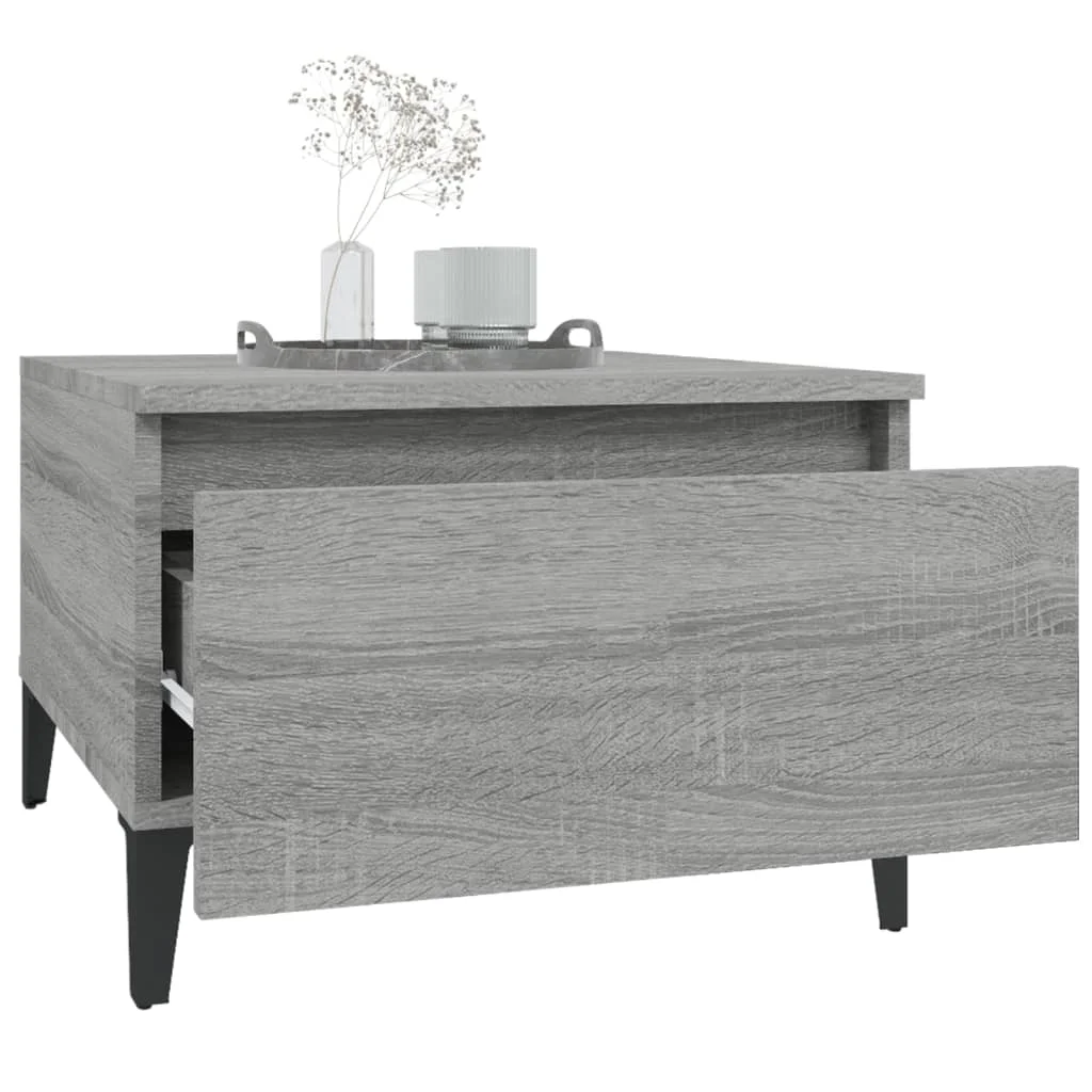 Bočné stolíky 2 ks sivé sonoma 50x46x35 spracované drevo