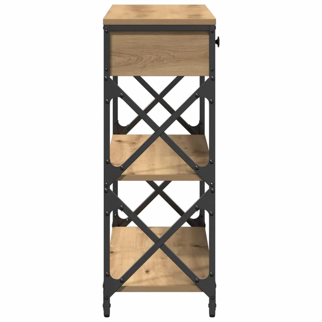 Konzolový stôl so zásuvkou dub artisan 75 x 28 x 75 cm