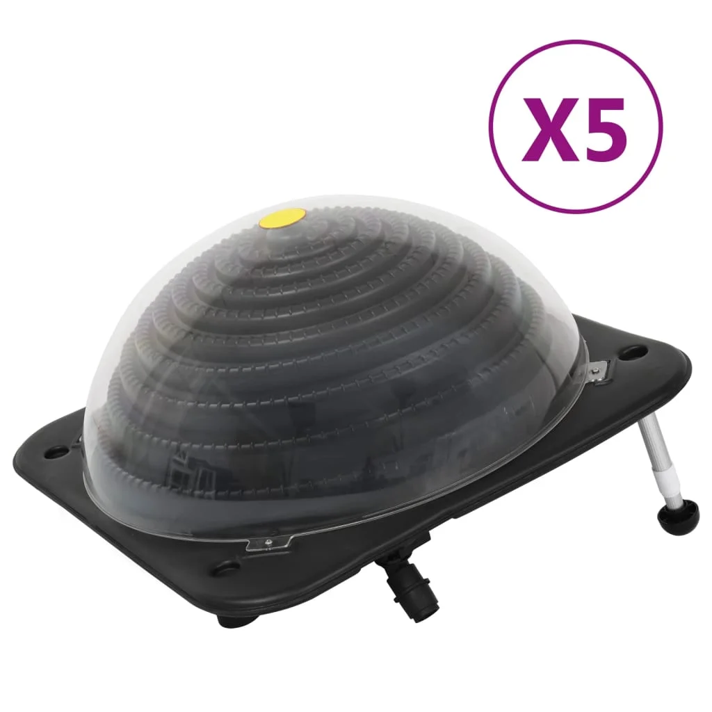 Solárne ohrievače vody v bazéne 5 ks 75x75x36 cm HDPE hliník