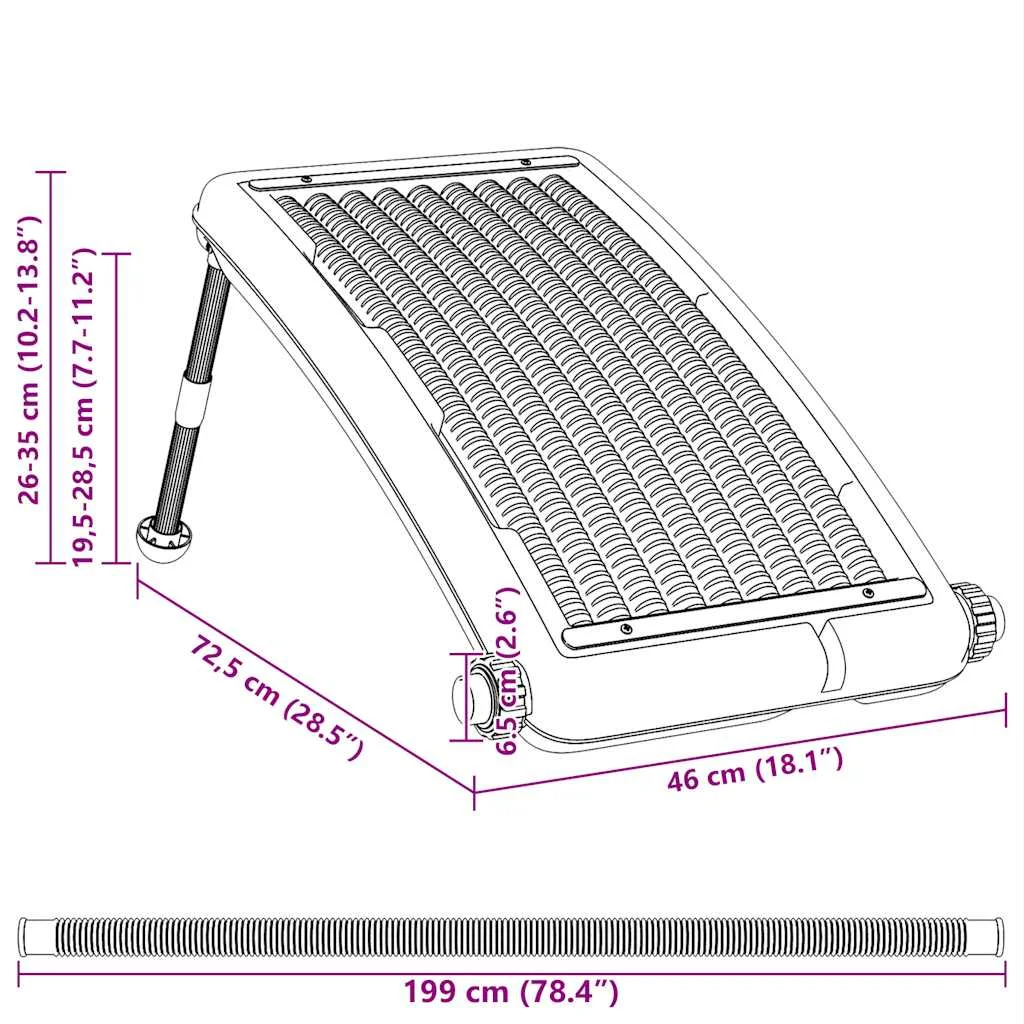 Ohnutý bazénový solárny ohrievací panel 72,5x46 cm