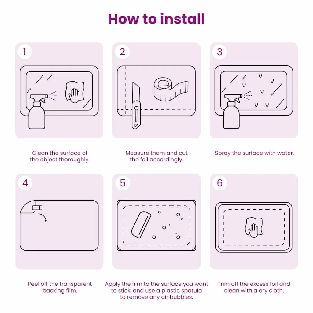 Zrkadlová fólia 2 pcs Strieborná PET