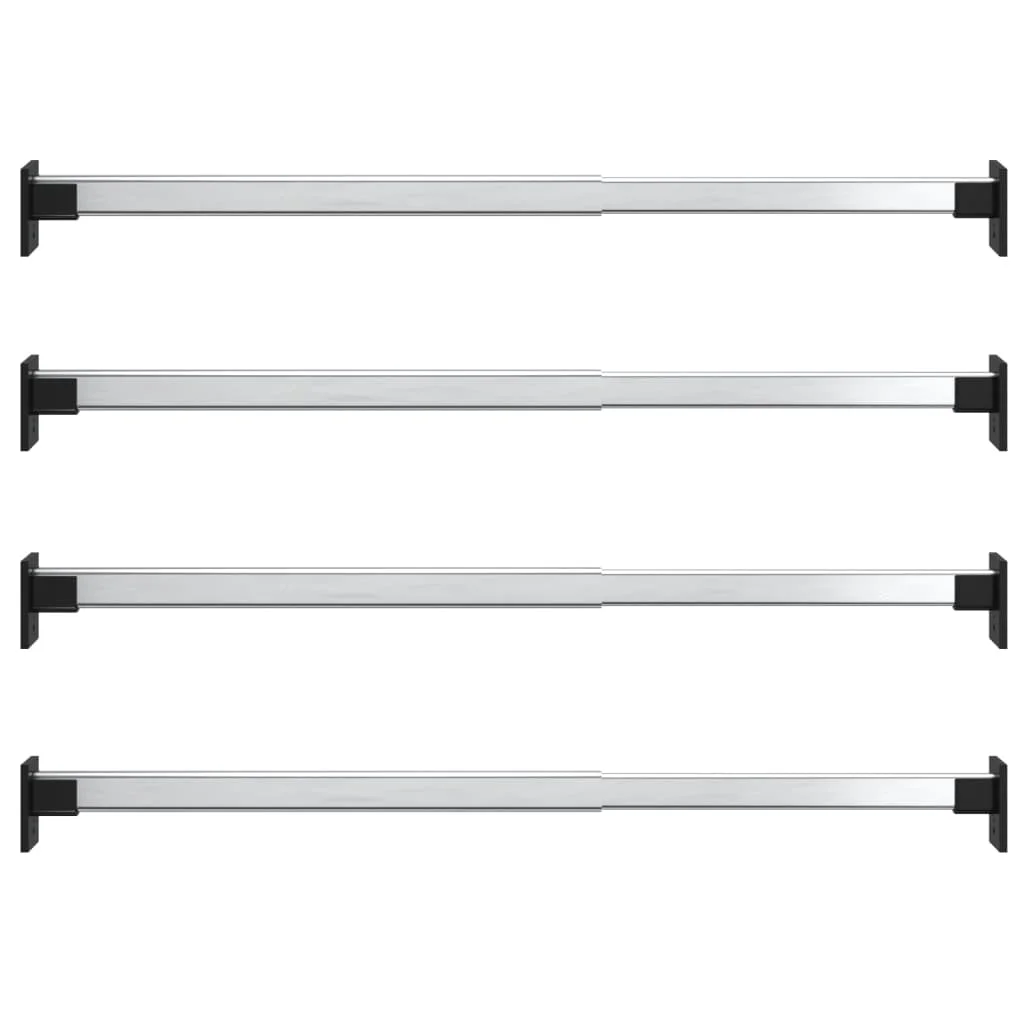 Teleskopické šatníkové tyče 4 ks strieborné 58-100 cm