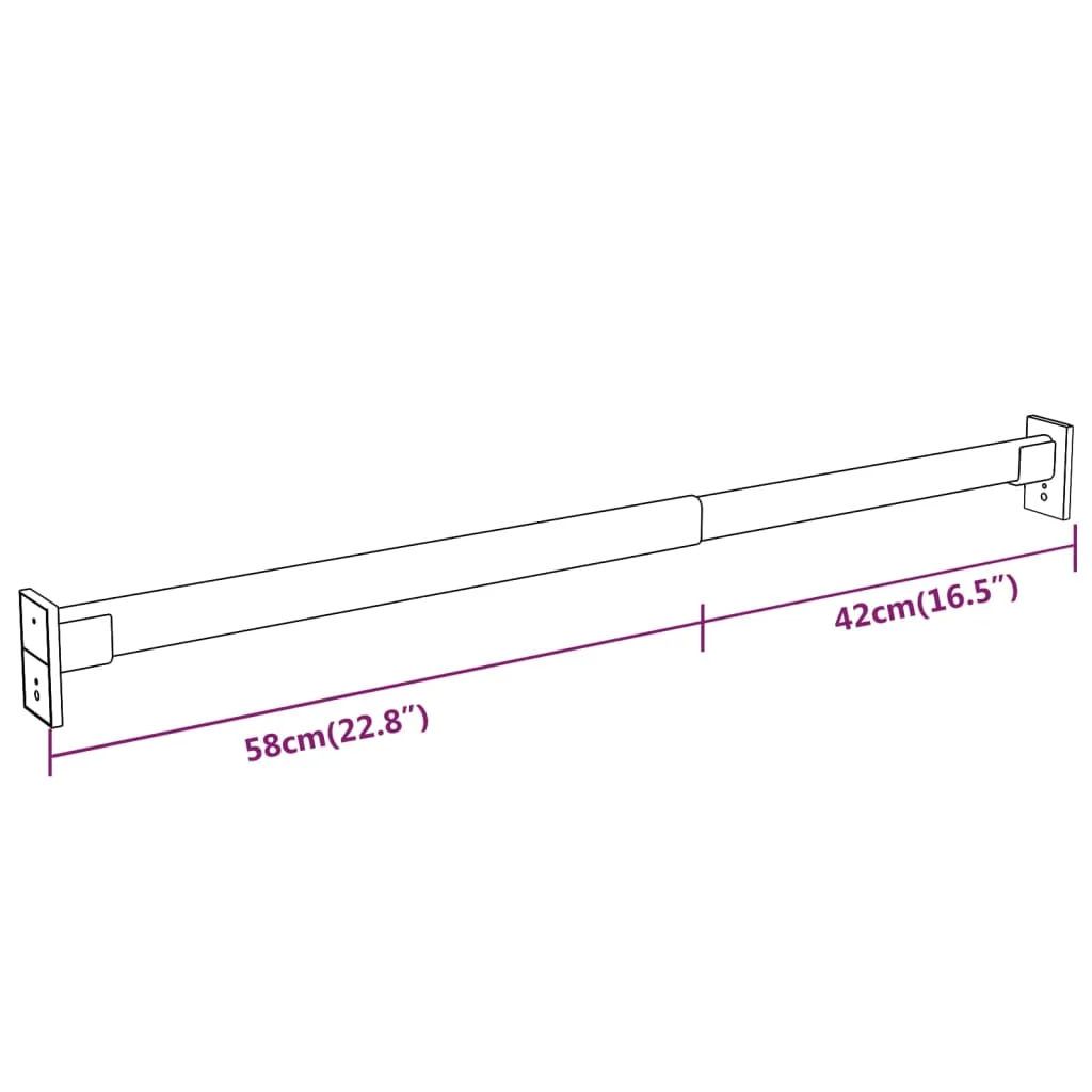 Teleskopické šatníkové tyče 4 ks strieborné 58-100 cm