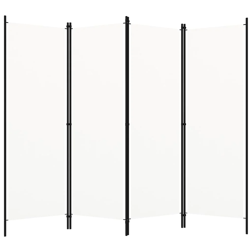 4-panelový paraván biely 200x180 cm 