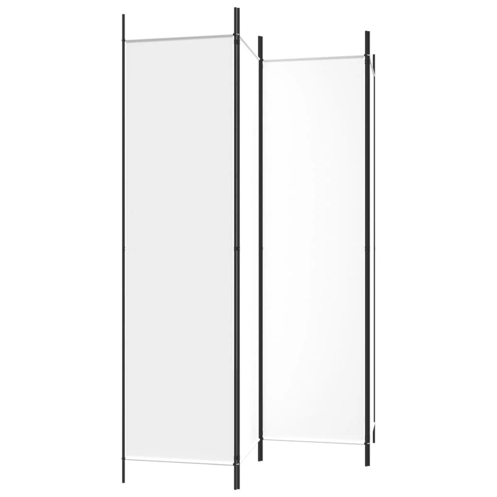 4-panelový paraván biely 200x200 cm látkový