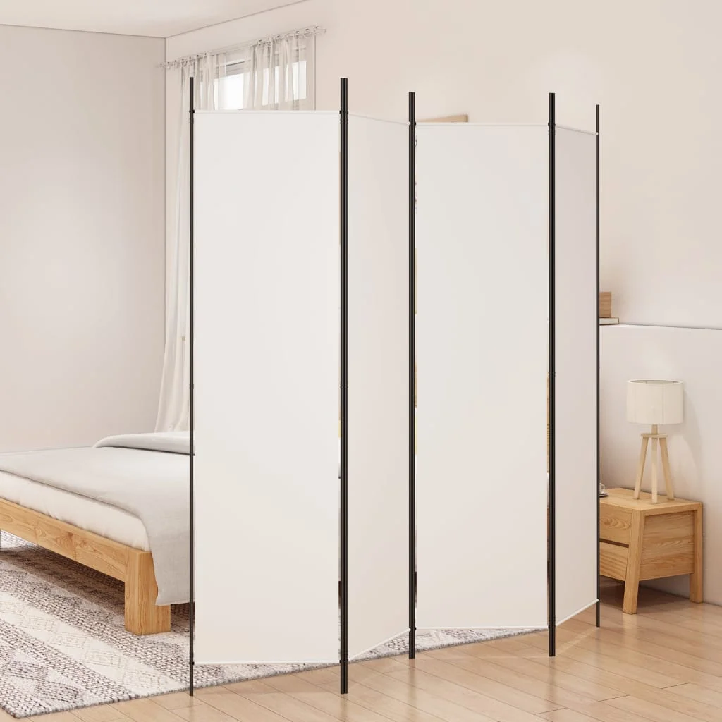 4-panelový paraván biely 200x200 cm látkový