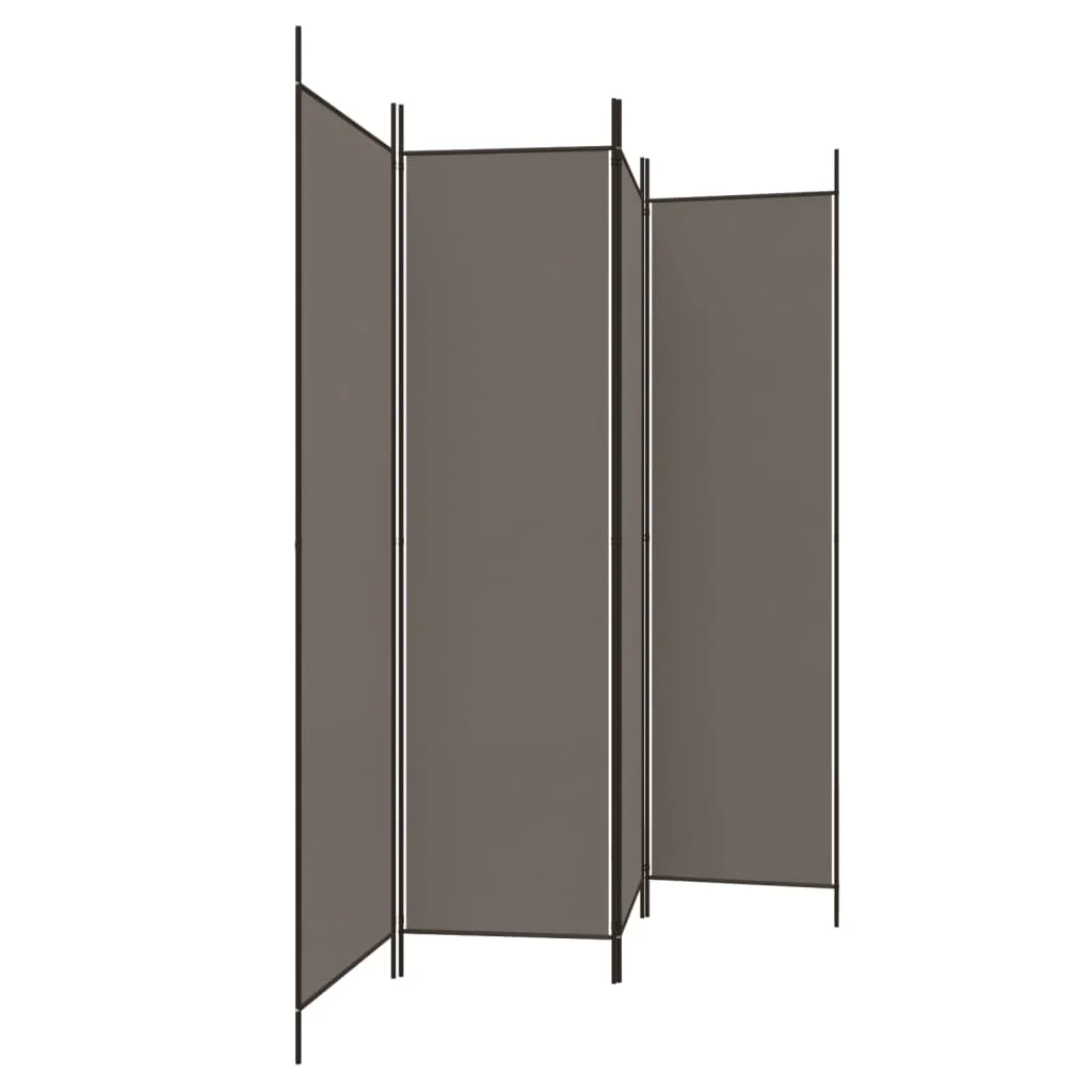 4-panelový paraván antracitový 200x200 cm látkový