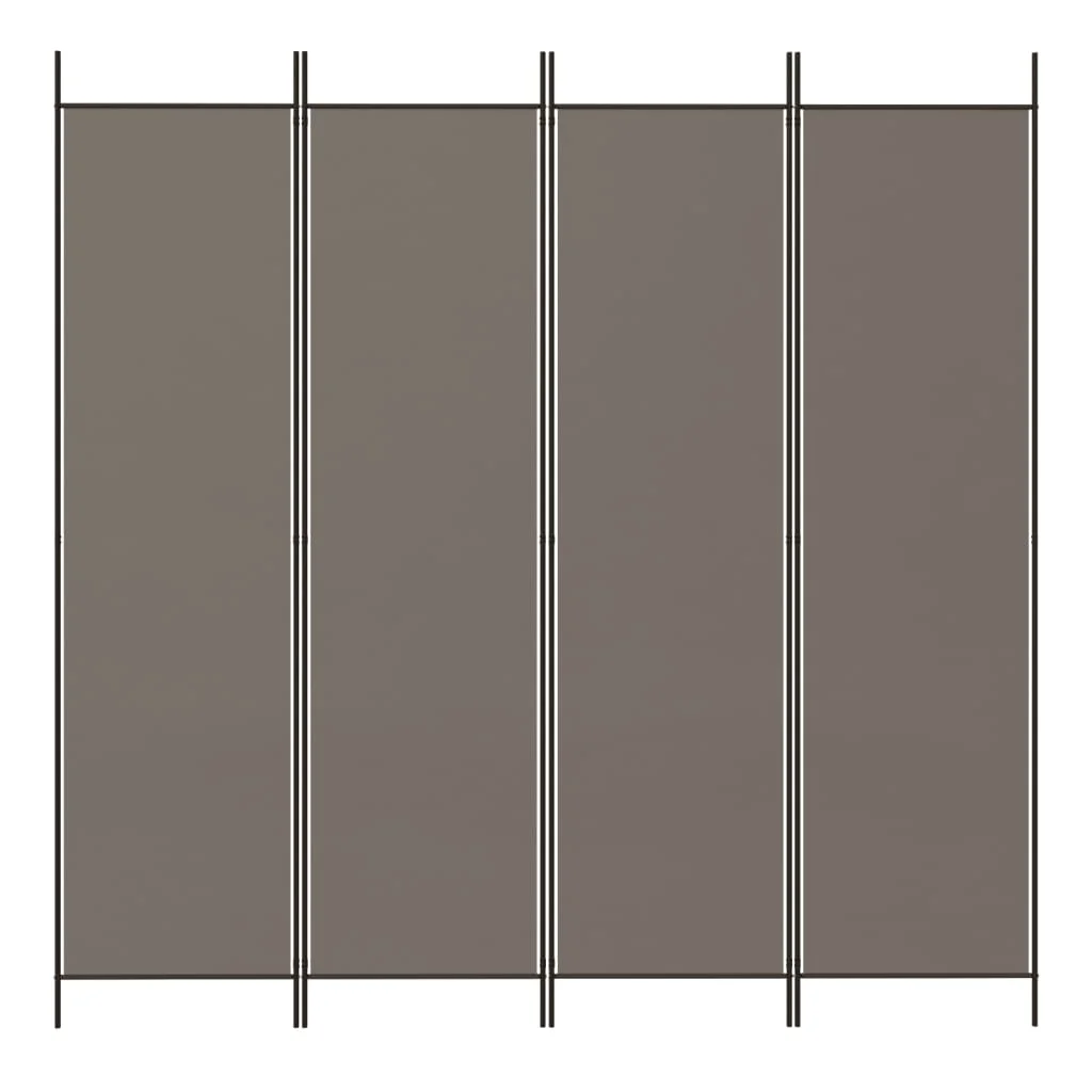  4-panelový paraván antracitový 200x220 cm látkový