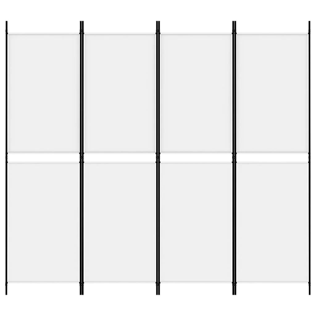 4-panelový paraván biely 200x180 cm látka
