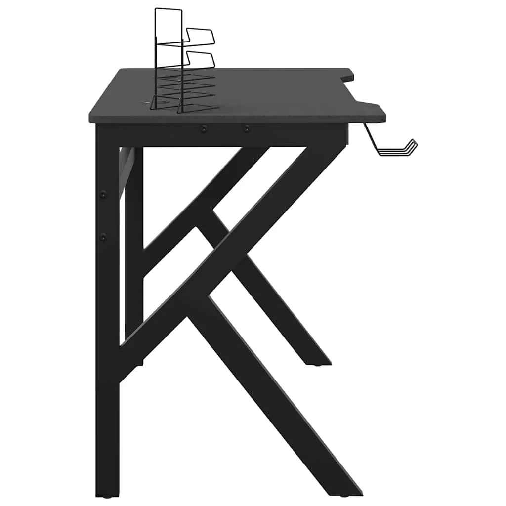 Herný stôl s nohami v tvare K čierny 90x60x75 cm
