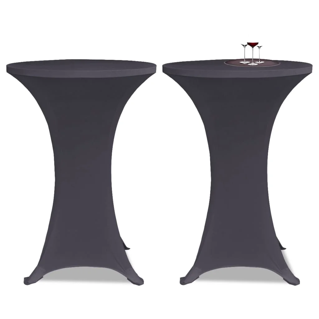 Naťahovací návlek na stôl, 2 ks, 60 cm, antracitový