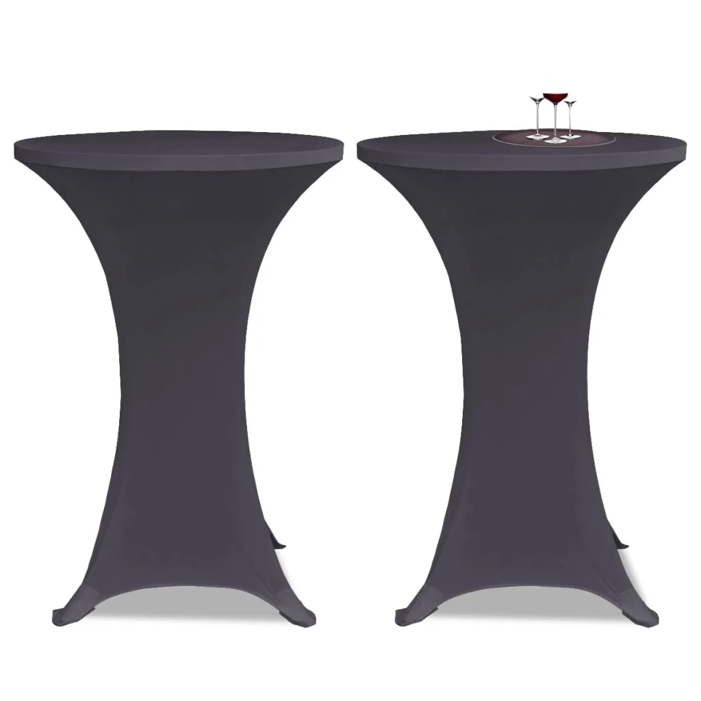 Naťahovací návlek na stôl, 2 ks, 70 cm, antracitový