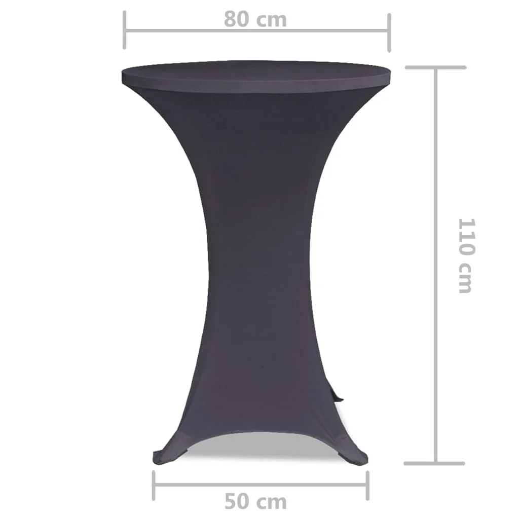 Naťahovací poťah na stôl, 2 ks, 80 cm, antracitový