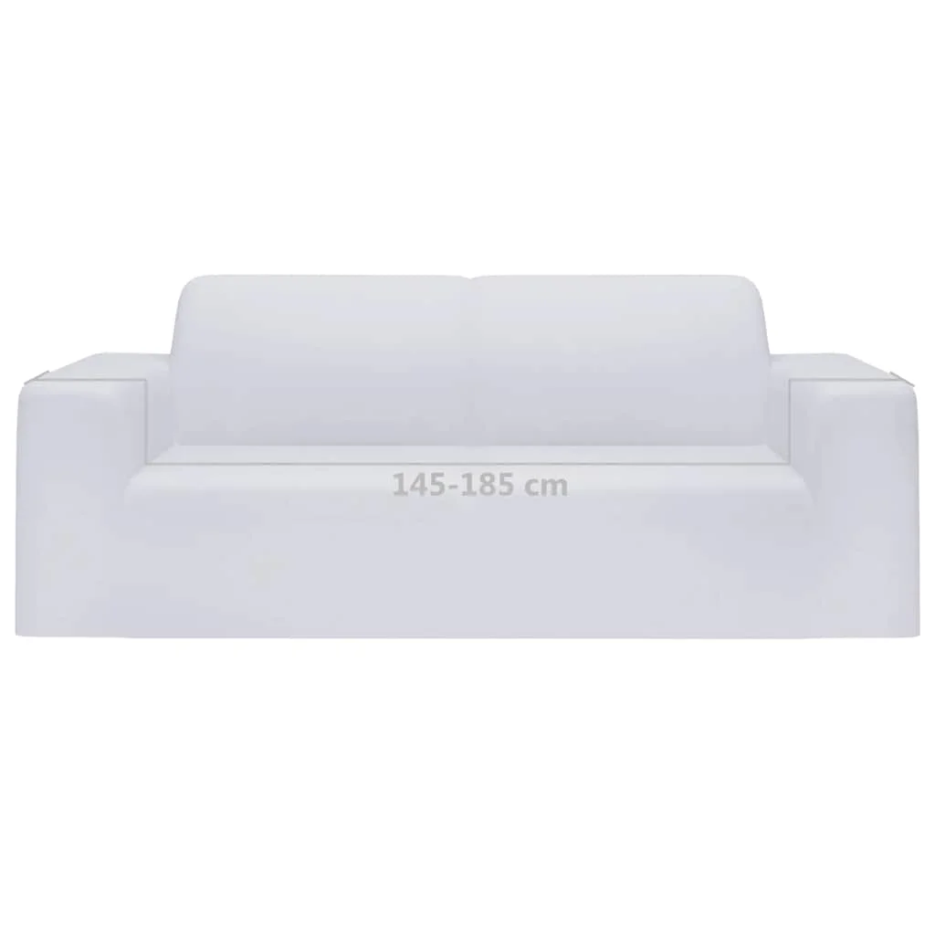 Naťahovací poťah na 2-miestnu pohovku biely polyester Jersey