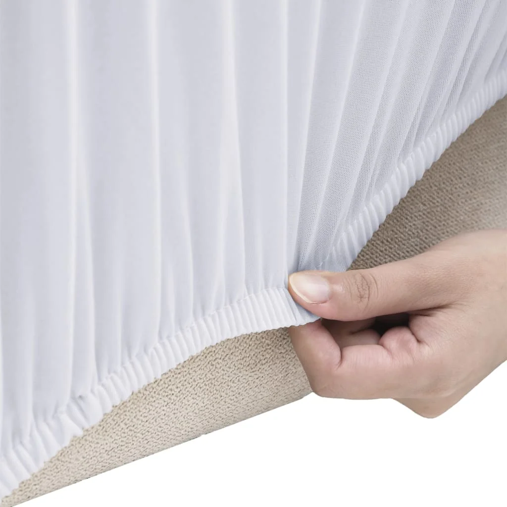 Naťahovací prehoz na 3-miestnu pohovku biely polyester Jersey