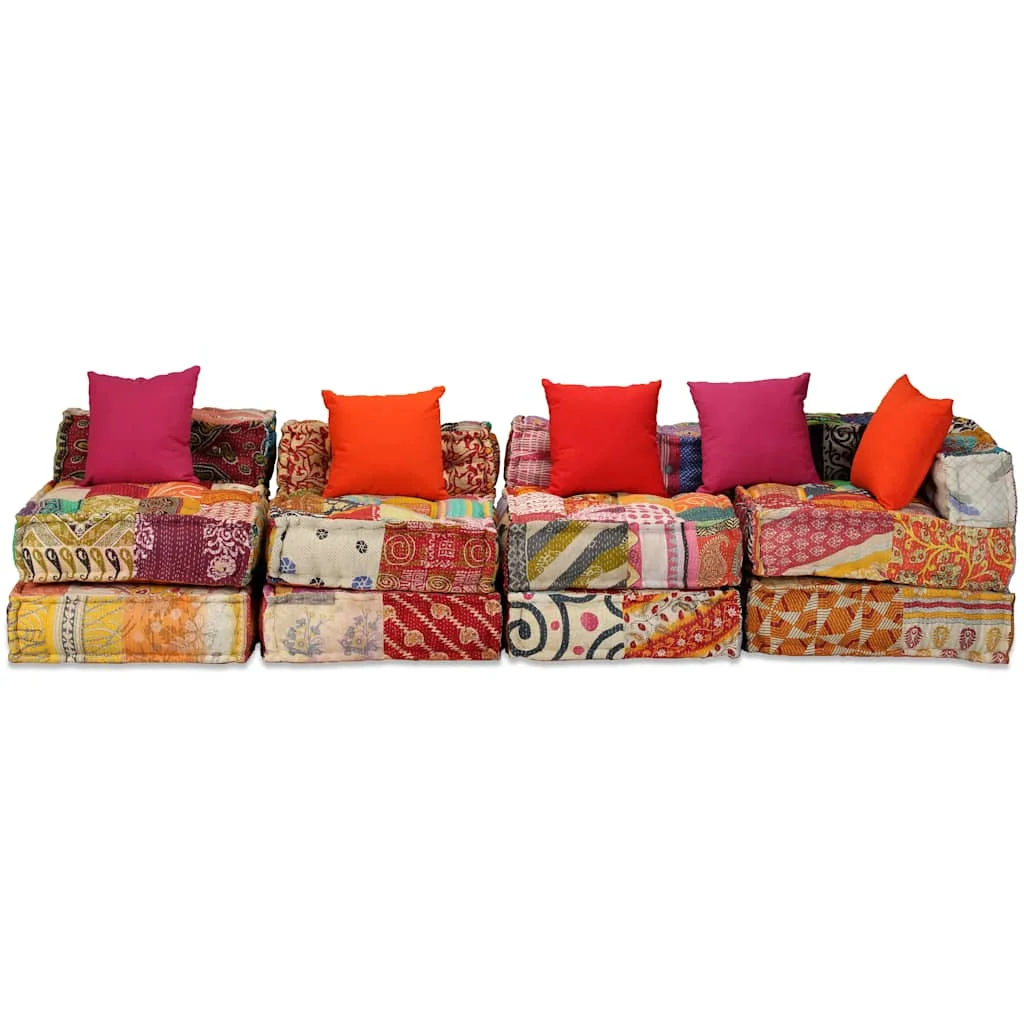 4-miestna modulárna taburetka, patchwork, látka