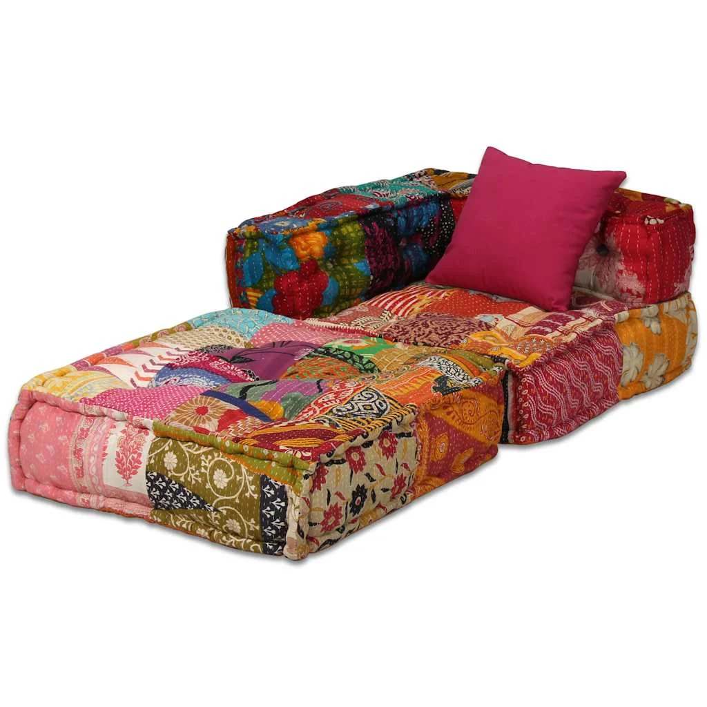 4-miestna modulárna taburetka, patchwork, látka