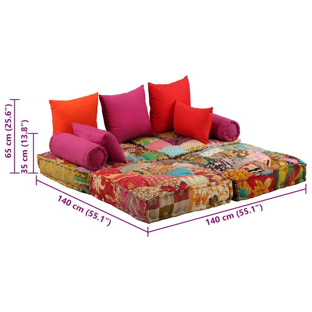 2-miestna modulárna taburetka, patchwork, látka