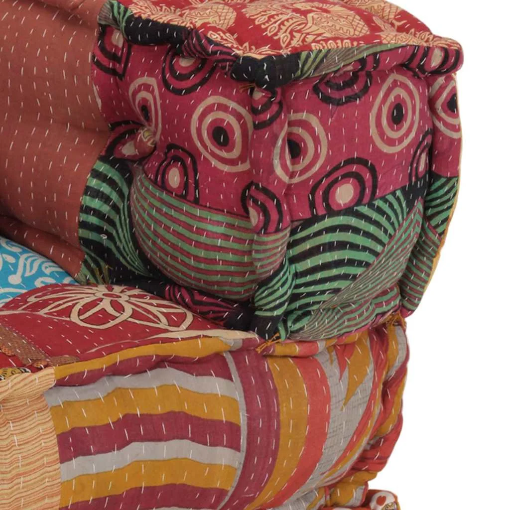 Modulárna taburetka s vankúšom patchwork látka
