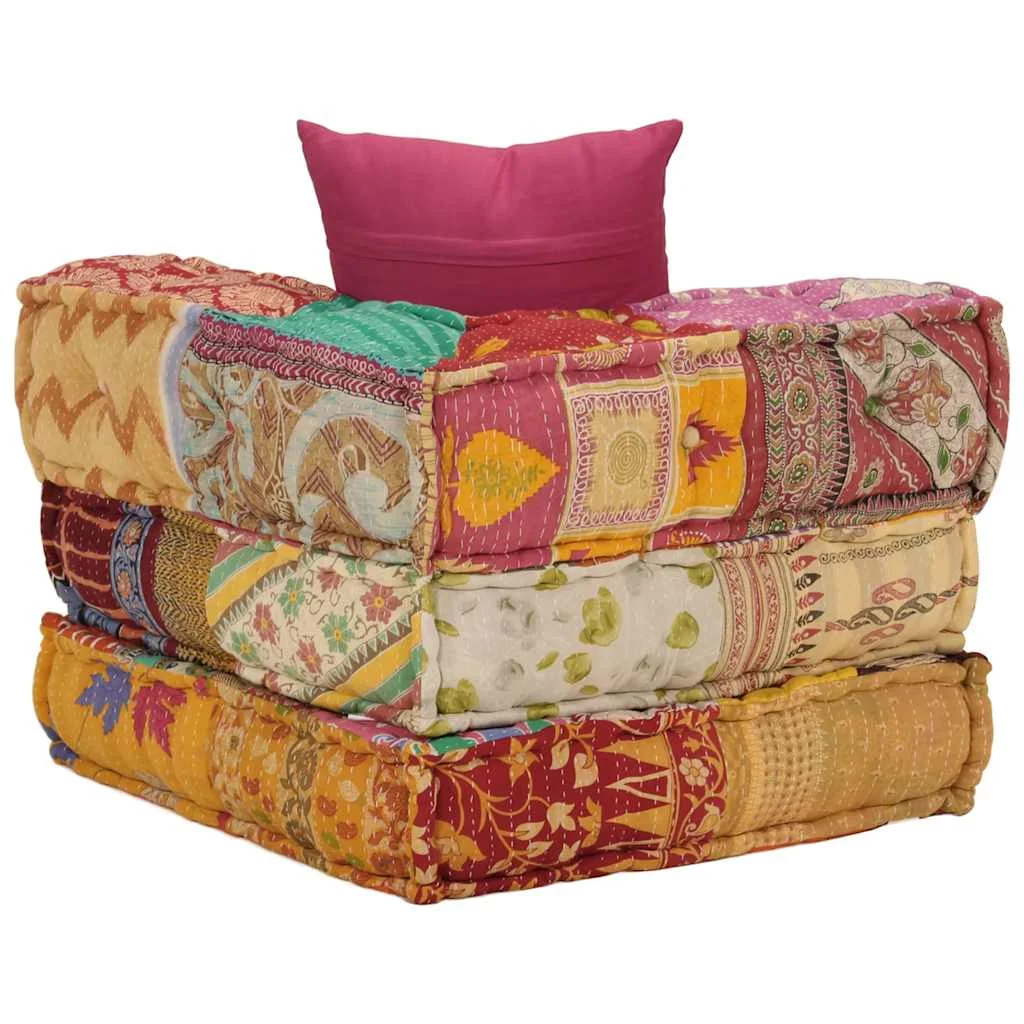 Modulárna taburetka s vankúšom patchwork látka