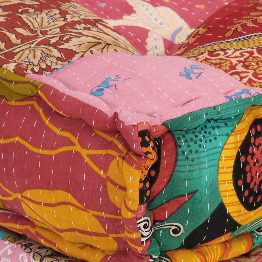 Modulárna taburetka s vankúšom patchwork látka