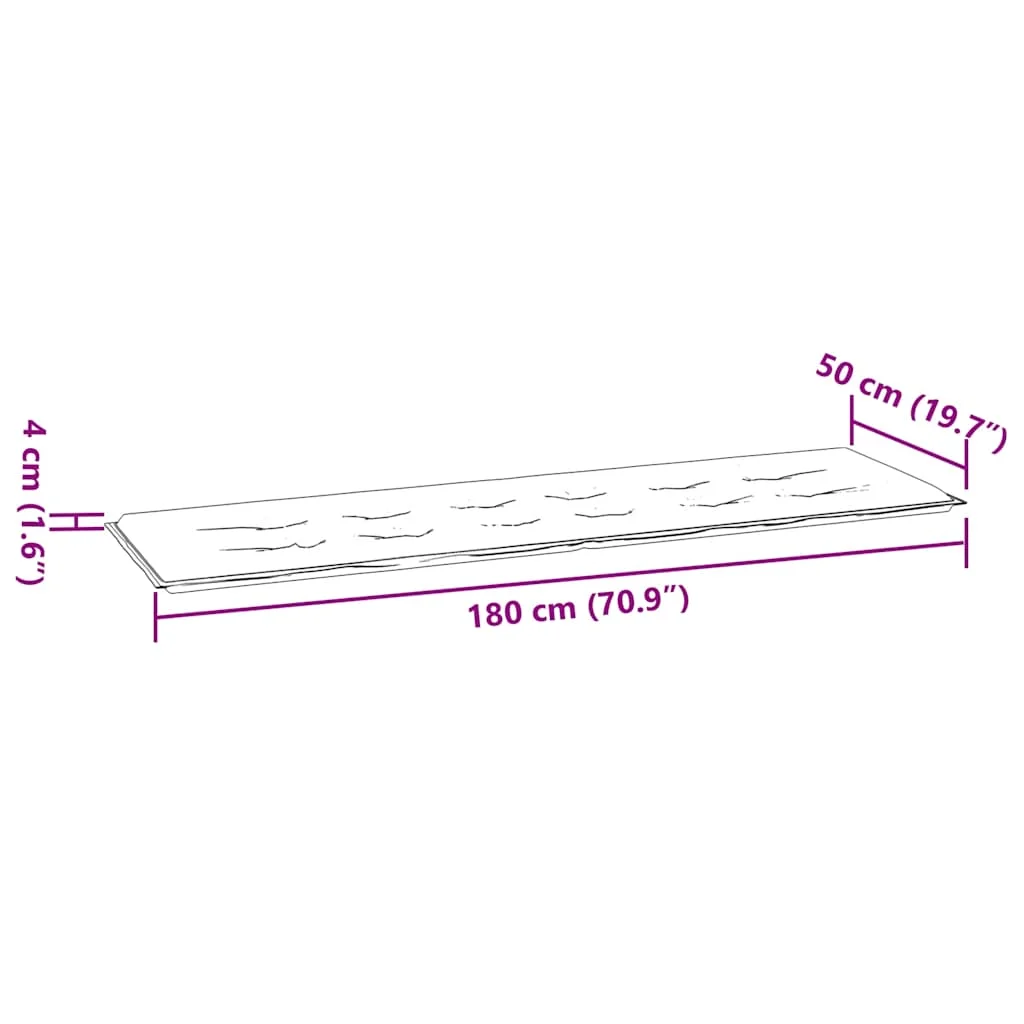 Podložka na záhradnú lavičku námornícka modrá 180x50x4cm oxford